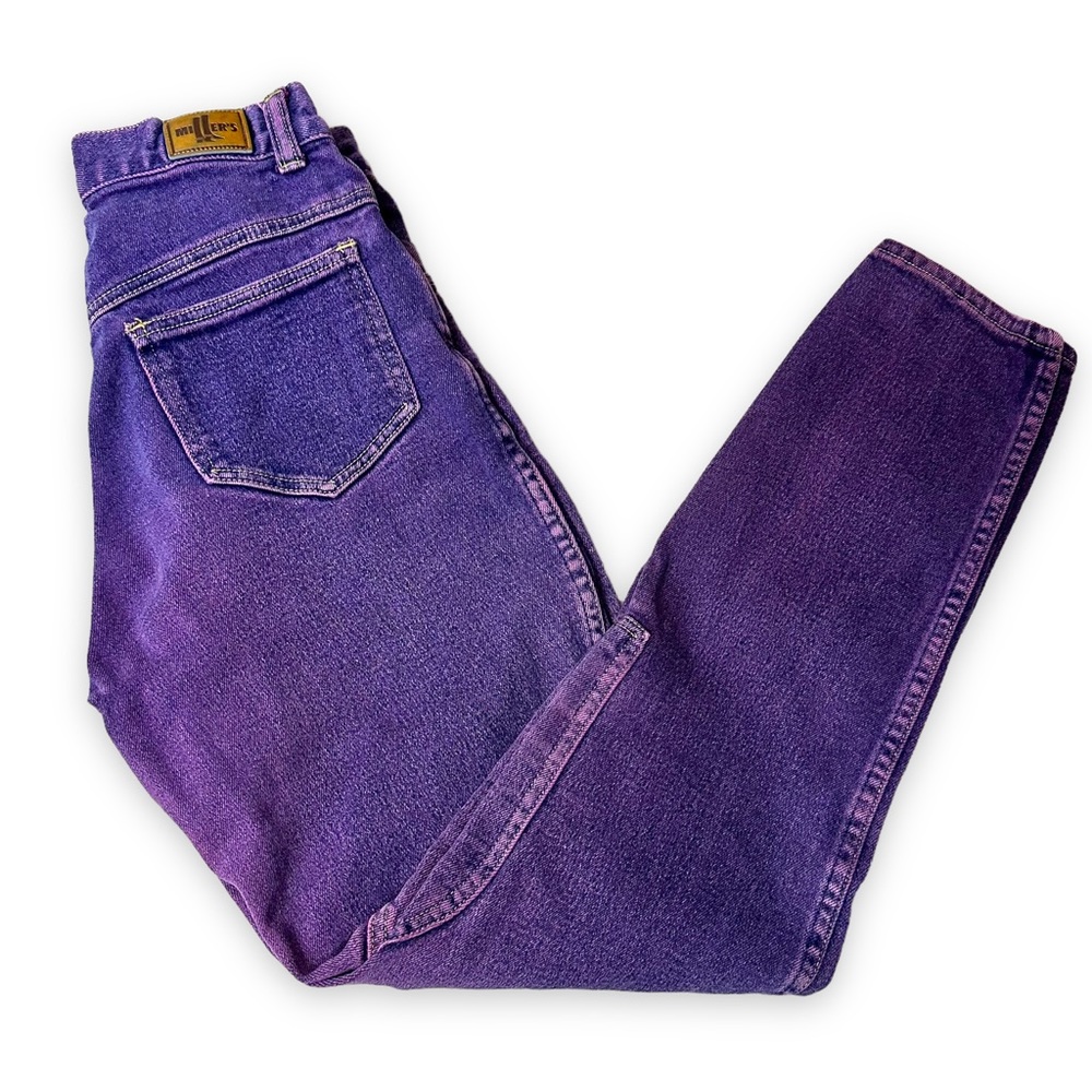 Vintage Miller's Jeans Purple Acid Wash Equestrian Western Mom Jeans Size 26
